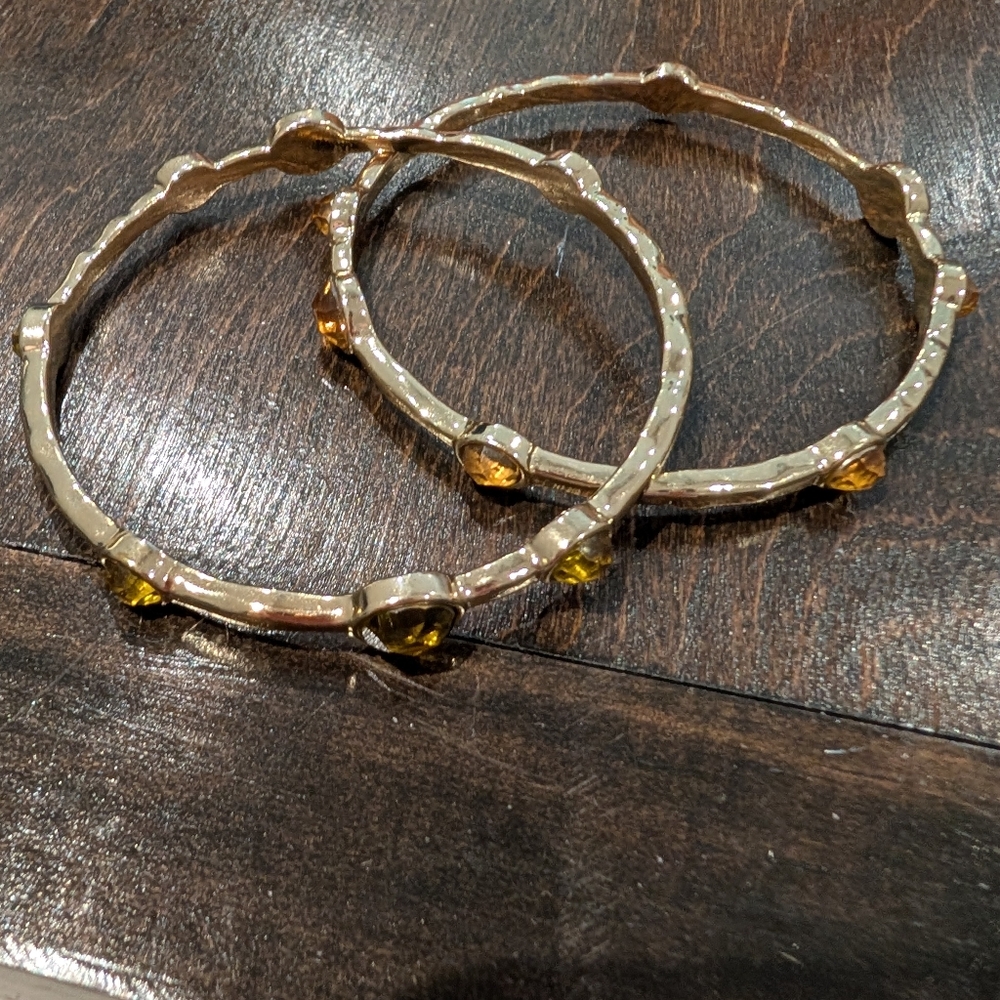 R J Graziano Yellow Goldtone Bangles